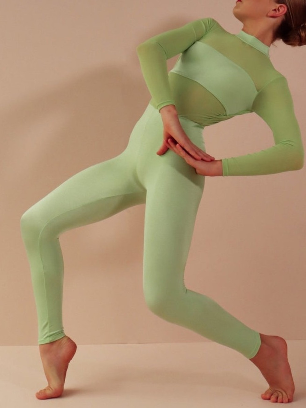 Stardom Light Green Unitard Dance Costume